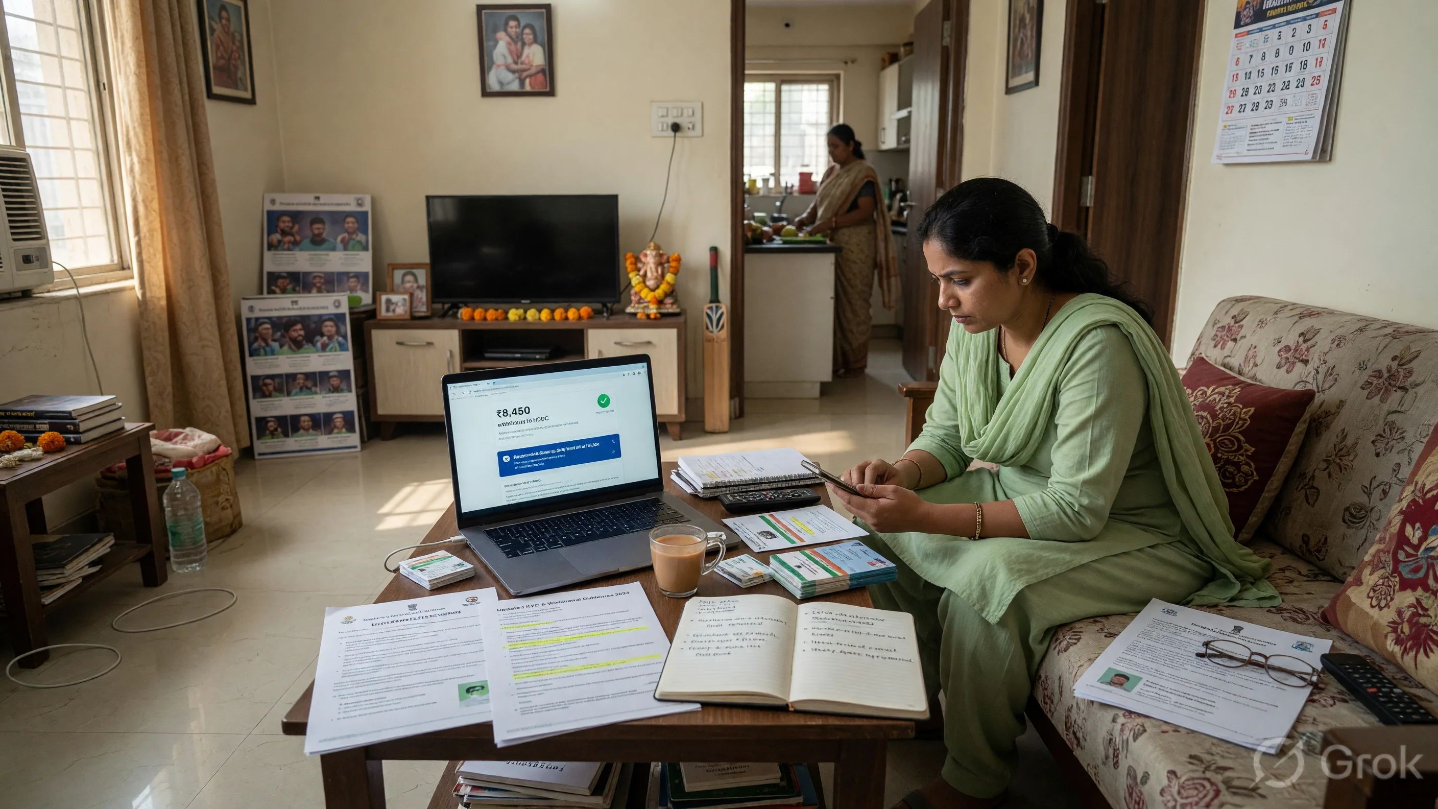 Desk setup with smartphone and identity documents prepared for fantasy cricket app KYC and withdrawal checks